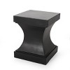 Modern Patio End Table, Sculptural Outdoor Side Table with Curved Pedestal Base for Porch, Balcony, Garden or Poolside Decor-Maison Boucle - 4 of 4
