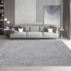 Coucheta Runner Rug , Machine Washable Non-Slip Low Pile, Faux Wool Stain Resistant Floor Carpet for Kitchen Bedroom Hallway,Multi-Color & Size - 1 of 4