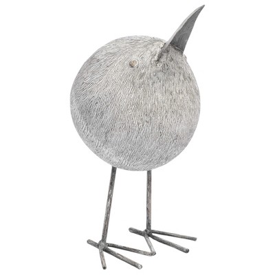 HomeRoots 8" Off White Resin And Metal Snipe Bird Tabletop Sculpture
