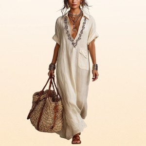 long sun dresses Midi Plus Size For Beach Women's Flowy Sun Dress Women's Plus Size Summer Maxi Dress length skirt with a subtle slit adds graceful movement Sundresses For Women | Summersalt