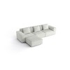 118" Corduroy Velvet Modular 3-Seater Sectional Sofa with Footrest - 4 of 4