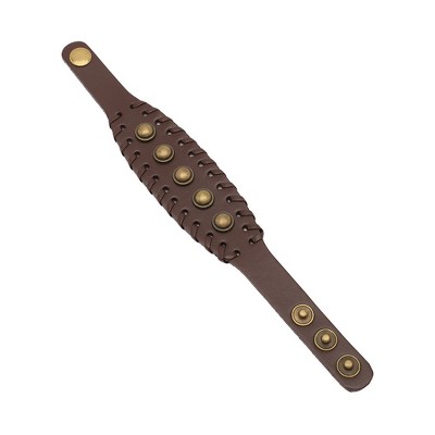 SOHI Women's Brown Studded Leather Bracelet