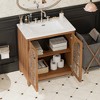 Bella Depot 31" Farmhouse Bathroom Vanity with Ceramic Sink Cabinet with Bronze Pulls and Soft-Closing Doors - 3 of 4