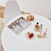42.1in Wooden Round Dining Table, Circle Dining Room Table For 4-6, Modern White Wood Kitchen Table For Dining Room Kitchen Living Room - 2 of 4