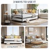 Twin Metal Daybed with Trundle, Premium Steel Slat Support, Space Saving Trundle Sofa Bed for Living Room, Bedroom and Guest Room - 4 of 4
