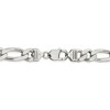 Black Bow Jewelry Men's 10.75mm, Sterling Silver, Solid Figaro Chain Bracelet - 3 of 4