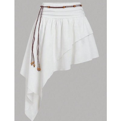 TIME HOLLOW Vintage Style Button-Up Mini Skirt