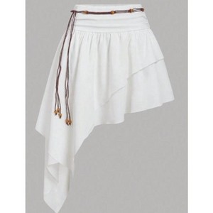 TIME HOLLOW Vintage Style Button-Up Mini Skirt - 1 of 3