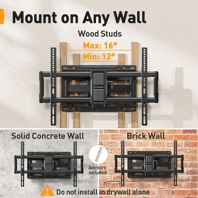 UL-Listed Full Motion TV Wall Mount for 40-86" TVs up to 132 lbs, Tool-Free Tilt, Swivel & Extension, Max VESA 600x400mm
