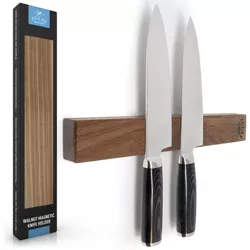 Zulay Kitchen Wood Magnetic Knife Holder - Powerful Wood Magnetic Knife Strip for Organizing your Kitchen