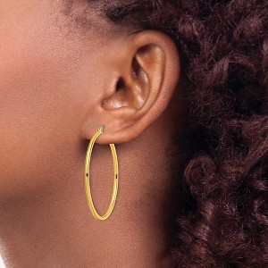 Chisel Stainless Steel Polished Yellow IP-plated 40mm Diameter 2mm Hoop Earrings - 1 of 4