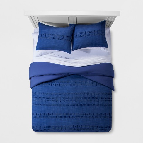 Blue Eyelet Comforter Set Threshold Target