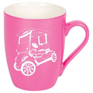 Elanze Designs 10 Ounce Metallic Finish New Bone China Tea Coffee Cup Mug� Princess Pink Rolling Golf Cart - 1 of 4