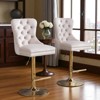 Mshliw Set of 2 Modern Velvet Swivel Barstools with Adjustable Seat Height 27¨C35 Inch, Tufted Upholstered Counter Chairs with Gold Base - 4 of 4