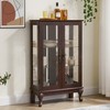 Vynxaria Decorative Storage Cabinet with Mirrored Back and Adjustable Glass Shelves - Cherry/White/Oak - 4 of 4