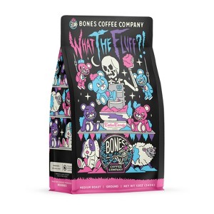 Bones Coffee Company What the Fluff?! Ground Coffee Beans Berry Cotton Candy Flavor 12 oz Medium Roast (Ground) - 1 of 3