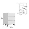 Three Drawers Bang, Filing Cabinet, Roller Blade Glide, White Finish - 2 of 4