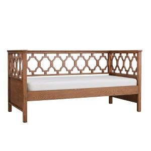 Twin Jules Quatrefoil Back Wood Daybed Walnut Brown - Inspire Q, Brown Brown