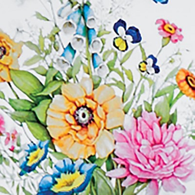 Full White Floral and Butterfly Ruffled Quilt Bedspread Set