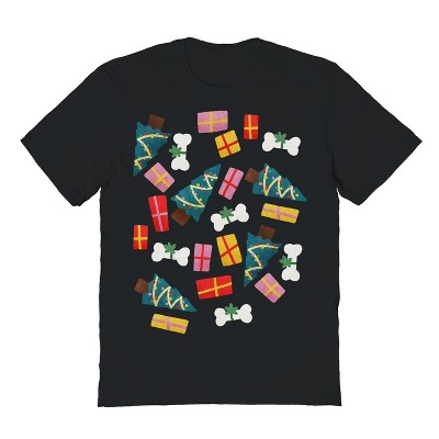 Rerun Island Men's Christmas For Dogs Short Sleeve Graphic Cotton T-Shirt
