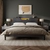 Furnulem King Size Bed Frames with Upholstered Headboard Bed with Charging Station and Led Lights Bed Frame with Sturdy Wooden Slats/2-Tier Storage - 4 of 4