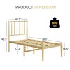 Twin Full Queen Bed Frame Metal Platform Bed with Headboard, 14 Inches Metal Mattress Foundation, No Box Spring Needed, Easy Assembly, Gold - 2 of 4