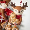 4.5"H & 4.75"H Sullivans Christmas Gingerbread Reindeer Ornaments Set of 2  Multicolor - 2 of 2