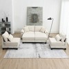 Whisen U-shaped Corduroy Modular Sectional Sofa, 6-seat Convertible Sofa Bed with Armrest Bag - 2 of 4