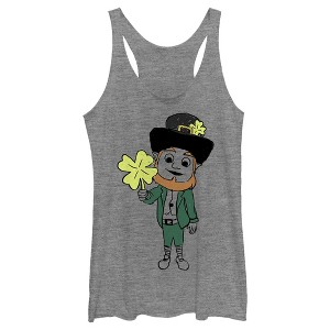 Women's Lost Gods St. Patrick's Day Leprechaun Greetings Racerback Tank Top - 1 of 4