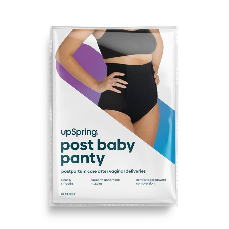 UpSpring Post Baby Panty Postpartum Recovery Underwear - Black, 1 of 7