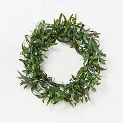 26" Artificial Olive Leaves Wreath Green - Threshold™ designed with Studio McGee