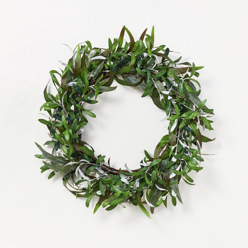 26&#34; Artificial Olive Leaves Wreath Green - Threshold&#8482; designed with Studio McGee, 1 of 11