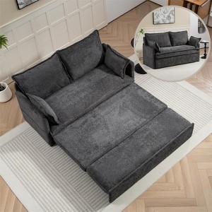 RISOKEYS 59.5 Inch Corduroy Sofa Bed - Convertible Sleeper Sofa with Side Storage for Living Room, Bedroom, Apartment - 1 of 4