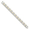 Black Bow Jewelry 12.5mm Stainless Steel & 14K Yellow Gold Inlay Link Bracelet, 8 Inch - 2 of 4