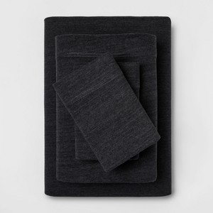 King Solid Cosy Jersey Sheet Set Charcoal - Threshold , Grey