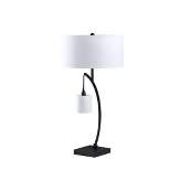 28.5" Contemporary Arc with Hanging Pendulum Metal Table Lamp Black - Ore International