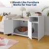 Modern Cat Litter Box Enclosure Furniture - Hidden Cabinet w/Storage, Dog-Proof Design & Double Doors, 33.9" Wooden End Table/Washroom - 2 of 4
