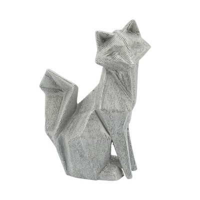 Sagebrook Home 10" Ceramic Fox Figurine - Abstract Modern Beaded Ceramic Fox Sculpture - Artsy Animal Table Decor