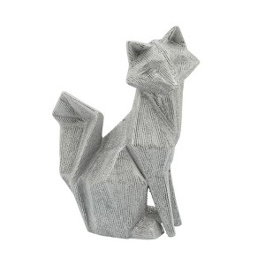 Sagebrook Home 10" Ceramic Fox Figurine - Abstract Modern Beaded Ceramic Fox Sculpture - Artsy Animal Table Decor - 1 of 4