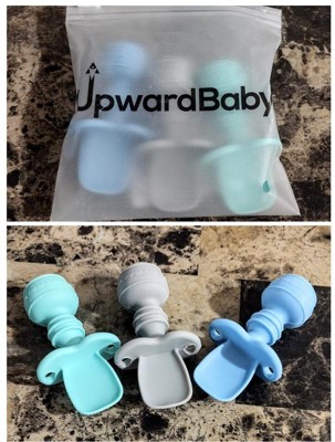 UpwardBaby Upward Baby 3 pack Silicone Baby Feeding Spoon with