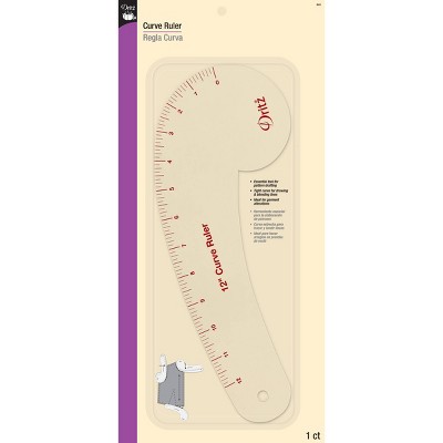 Dritz 12" Curved Ruler for Pattern Drafting Clear