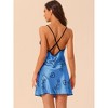 cheibear Women's Sleeveless Round Neck Pajamas Sleepwear Heart Print Lounge Camisole Mini Nightgowns - 3 of 4