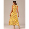 Allegra K Women's Sleeveless Floral Split Hem Keyhole Flowy Summer Boho Maxi Dress - 3 of 4
