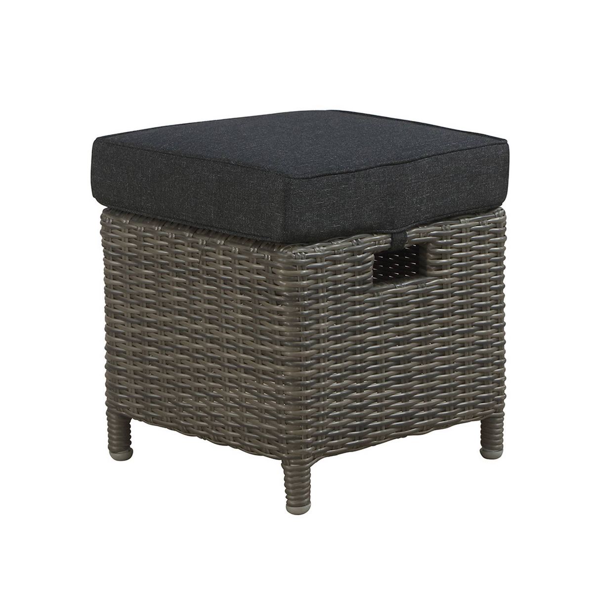 2pc Asti Wicker Outdoor Recliner & 15" Ottoman Patio Seating Set - Gray - Alaterre Furniture: All-Weather, No Assembly Required - thumbnail 7