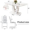 GDFStudio Anselm Modern 7 Piece Marble Pattern Dining Set with Faux Leather Chairs - 3 of 4