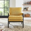 Chenille Upholstered Mid-Century Modern Accent Armchair with Removable Back Cushion, Soft Cushioned Seat and Solid Acacia Wood Frame - 2 of 4