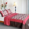 Slickblue Full/Queen 3PC Cotton Quilt Set — 10 Unique Designs, Vermicelli Quilted with 2 Shams - 2 of 4