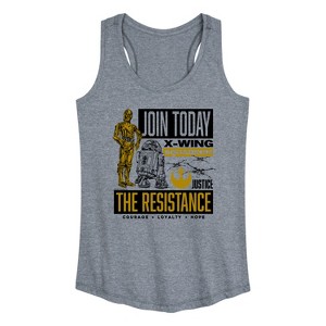 Women's - Star Wars: The Force Awakens - Join Resistence Graphic Racerback Tank - 1 of 4