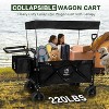Naysaye Planters Folding Wagon Cart Large Space Canopy All Terrain Wheels Brakes Adjustable Handle for Beach Camping, Black, 44.9"*20"*46.8" - 4 of 4