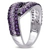 EVERLY JEWELRY |Sterling Silver 1 1/2 CT TGW Amethyst-Africa Rose de France Cross Ring Black Rhodium Plated - 2 of 4